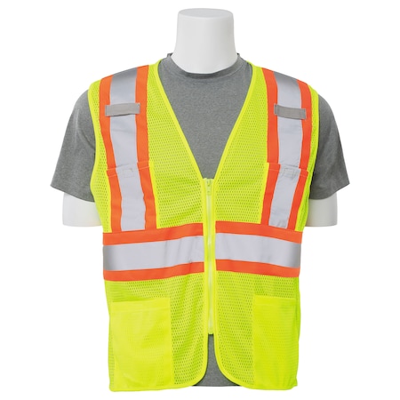 Vest, Hi-Viz, Lime, Contrasting Trim, 4X MPN:61820