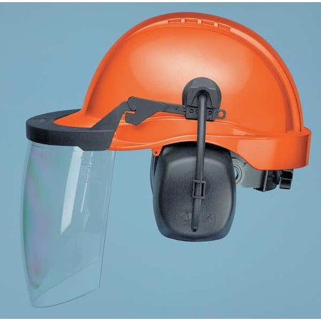 Hard Hat, ProGuard™, Polypropylene, 6 Point Ratchet, Type 1, Class E, Orange (Cap)/Black (Muff) MPN:CU-30L