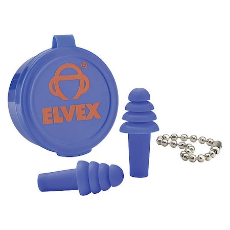 Quattro™ Reusable Foam Ear Plugs, Flanged Shape, 25 dB, Blue, 50 PK MPN:EP-402