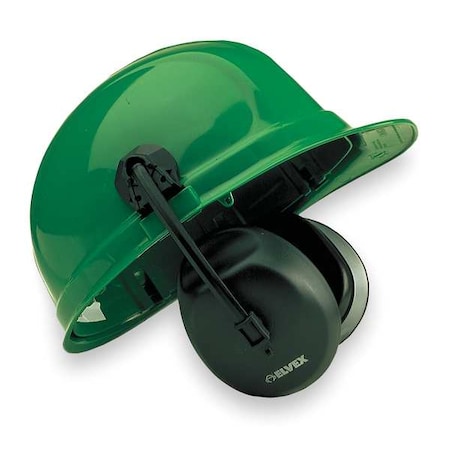 QuickSnap Hard Hat Mounted Ear Muffs, 27 dB NRR, Passive, Black MPN:HM-6093