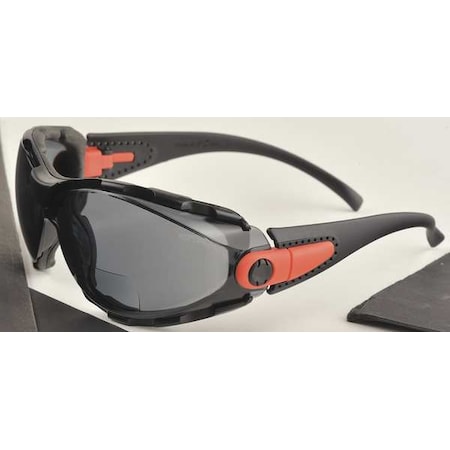 RX Reader Safety Glasses, Black Wraparound Frame, 2.0 Diopter, Gray Lens, Universal MPN:RX-GG-40G-AF-2.0