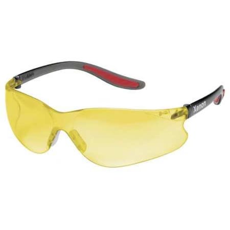 Xenon, Safety Glasses, Uncoated, Amber Lens, Black Frame, Frameless MPN:SG-14A