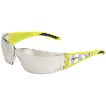 Reflect-Specs, Safety Glasses, Anti-Scratch, Light Gray Lens, Yellow/Silver Frame, Frameless MPN:SG-53IO
