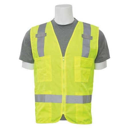 Safety Vest, Zipper, Hi-Viz, Lime, M MPN:WEL61200HLMD