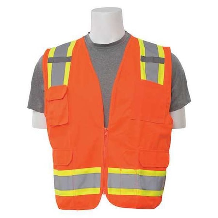 Safety Vest, ANSI, Hi-Viz, Orange, 3XL MPN:WEL62162HO3X