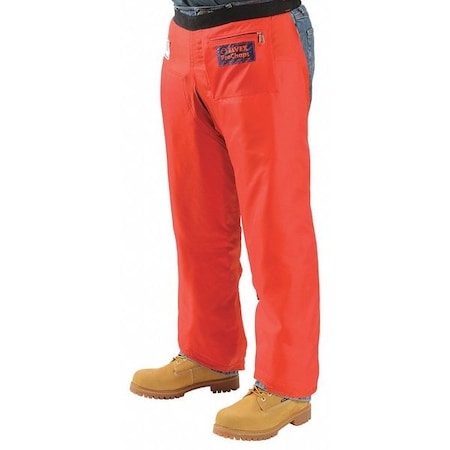 Chainsaw Chaps, Orange, Nylon, 33 in Length MPN:WELJE90233