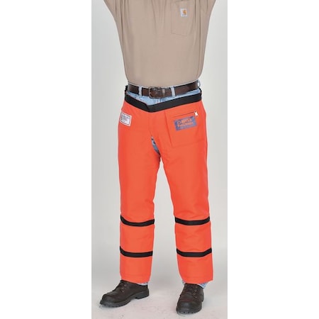 Chainsaw Chaps, Orange, Nylon, 33 in Length MPN:WELJE91233