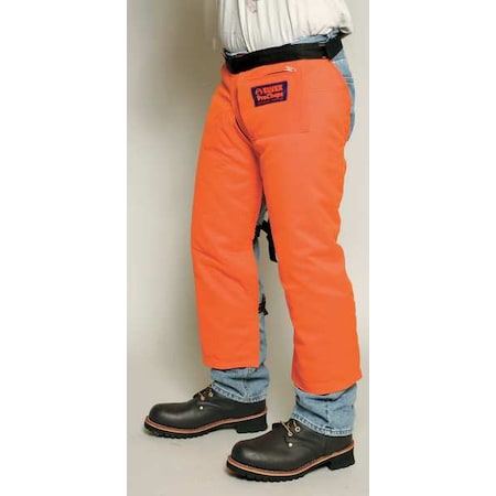 Chainsaw Chaps, Orange, Nylon, 33 in Length MPN:WELJE94233