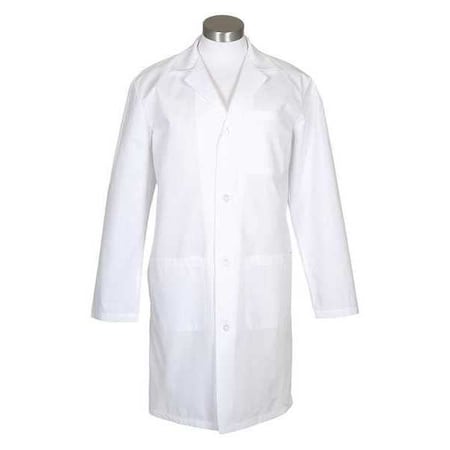 Lab Coat, Male, White, L2, MD, Cotton Poplin/Polyester, 3 Pockets, Button MPN:WFA82533WHMD