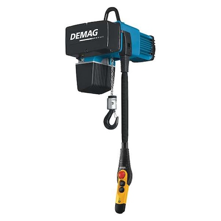 Electric Chain Hoist, 500 lb, 26 ft, Hook Mounted - No Trolley, 460V AC, Blue MPN:DC Com 2-250 1/1 H8 V7.2/1.8 460/60