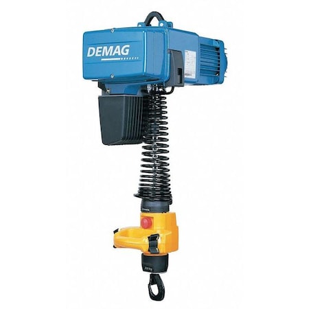 Electric Chain Hoist, 500 lb, 14 ft, Hook Mounted - No Trolley, 230V AC, Blue MPN:DCM Pro 2-250 1/1 H4.3 V9.6/2.4 230/60