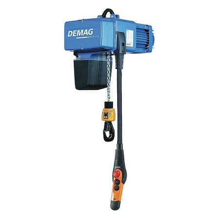 Electric Chain Hoist, 500 lb, 16 ft, Hook Mounted - No Trolley, 230V AC, Blue MPN:DCPRO 2-250 1/1 H5