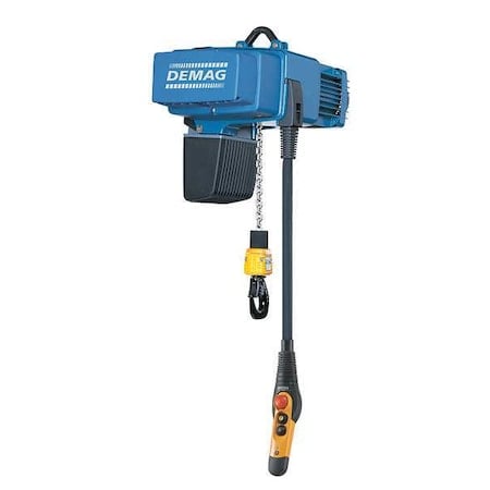 Electric Chain Hoist, 2, 000 lb, 26 ft, Hook Mounted - No Trolley, 480V AC, Blue MPN:DCS Pro 10-1000 1/1 H8 VS6-11 480/60