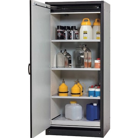 Hazardous Material Storage Cabinet, 50 gal, 3 Shelves, Steel, 25 in W x 77 in H x 34 in D, Yellow MPN:M31-8010