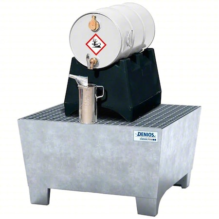 Spill Pallet, 66 gal Spill Capacity, 1 Drums, 600 lb Load Capacity, Galvanized Steel MPN:K19-1101