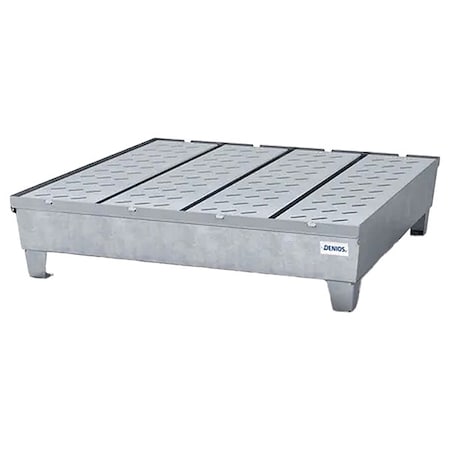 Spill Pallet, 66 gal Spill Capacity, 4 Drums, 2, 400 lb Load Capacity, Galvanized Steel MPN:K19-1103