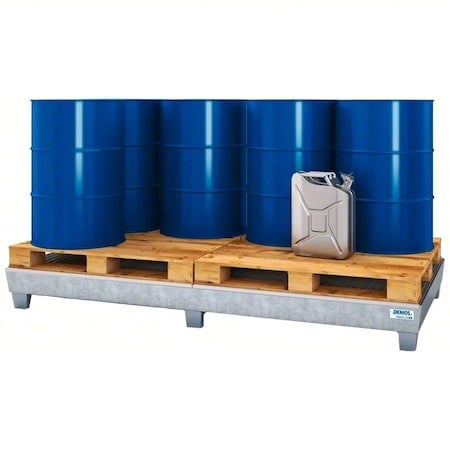 Spill Pallet, 124 gal Spill Capacity, 8 Drums, 4, 800 lb Load Capacity, Galvanized Steel MPN:K19-1105