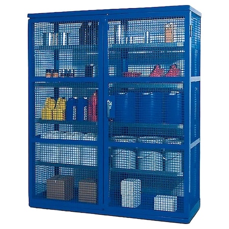 Bulk Storage Locker, 87 in H, 74 in W, 28 in D, Blue, 8 Adjustable Shelves Shelves MPN:K32-3527