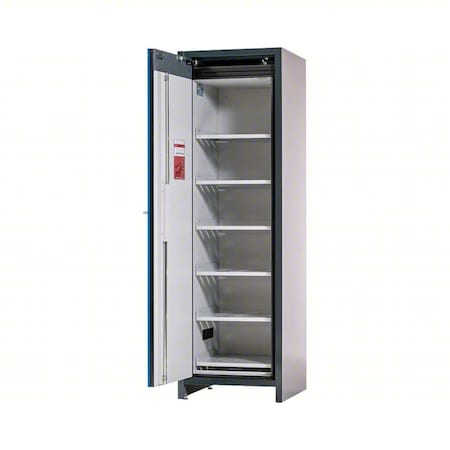 Battery Storage Cabinet, 77 in H, 24 3/16 in W, 24 in D, Blue/Gray, 6 Shelves MPN:M31-8093
