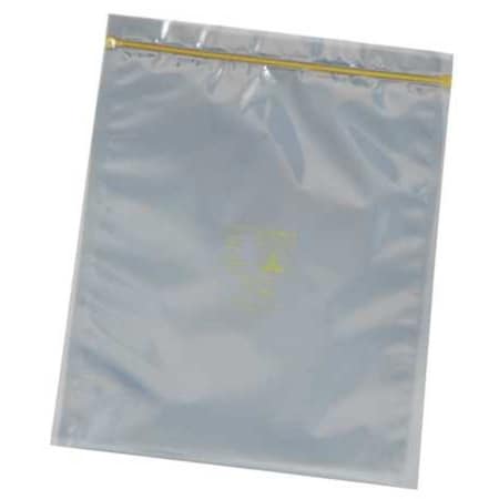 Poly Bag, Zip Seal, 18 in L, 18 in W, 0.003 in Thick, Silver MPN:13720
