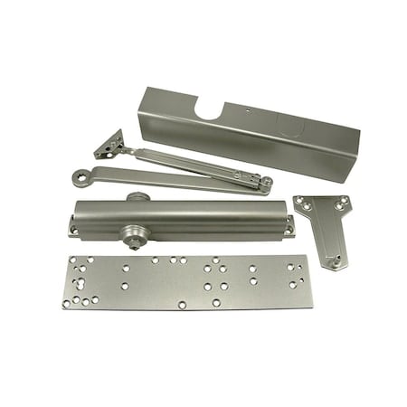 Door Closer, Aluminum Painted, Regular Arm, Adjustable Size 1-6, Full Plastic Cover, Replacement MPN:DH-316R-AL