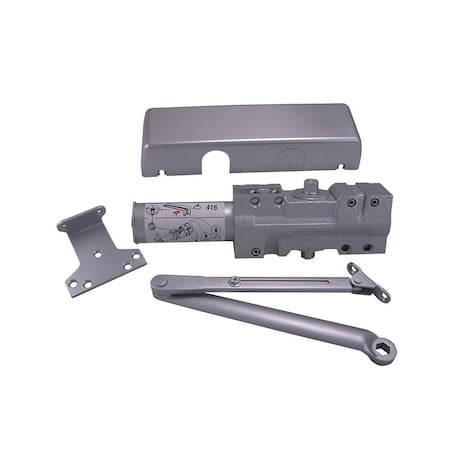 Door Closer, Aluminum Painted, Regular Arm, Adjustable Size 1-6, Full Plastic Cover MPN:DH-416-AL
