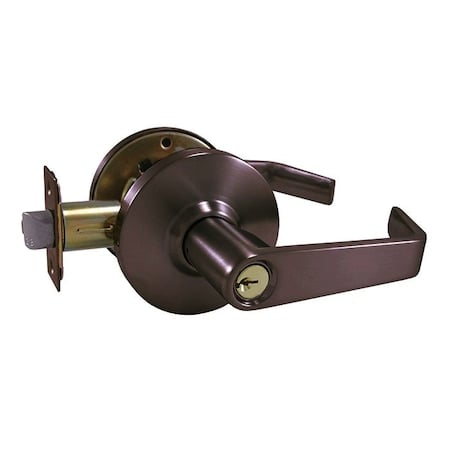 Grade 2 Cylindrical Lock, 84-Classroom, F-Flat Lever, Round Rose, Oil Rubbed Dark Bronze, 2-3/4 MPN:DH-J-84-F-10B