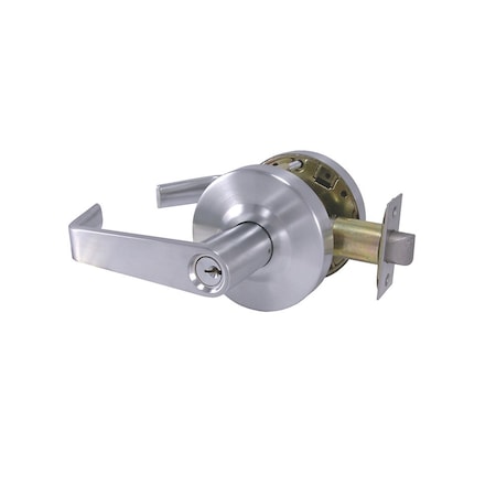 Grade 2 Cylindrical Lock, 84-Classroom, F-Flat Lever, Round Rose, Satin Chrome, 2-3/4 Inch Backset, MPN:DH-V-84-F-26D