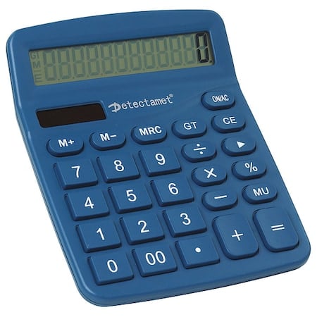 Metal Detectable Calculator, Portable, LCD, 8 Digits, 4-1/3