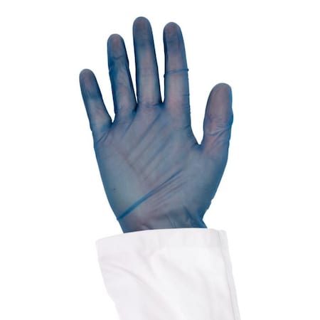 Metal Detectable Disposable Gloves, 4 Mil Palm, Vinyl, Powder-Free, 165-S092-X31, 100 Pk, Blue MPN:450-A65-S092-X31