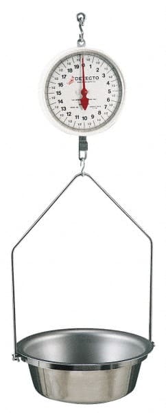 20 Lb Dial Hanging Scale with Stainless Steel Round Pan MPN:MCS-20F