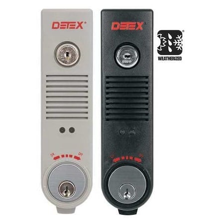Exit Door Alarm, 9V, UL Listed, Horn MPN:EAX-300W GRAY W-CYL