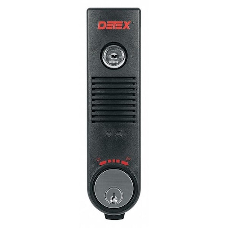 Exit Door Alarm, 9V Battery, Mortise, 100dB MPN:EAX-500W BLACK W-CYL