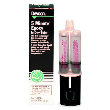 5-Minute Epoxy Adhesive, 25 ml, Syringe, Light Amber, 1:1 Mixing Ratio MPN:14250