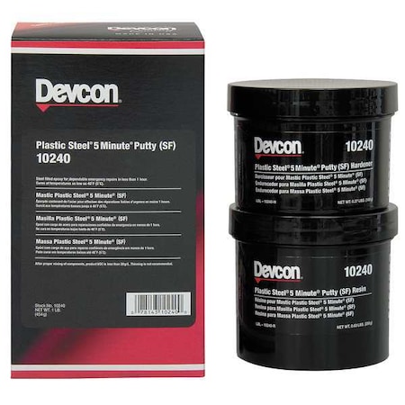 Putty, 1 lb Container Size, Can, Plastic Steel, Dark Gray MPN:10240