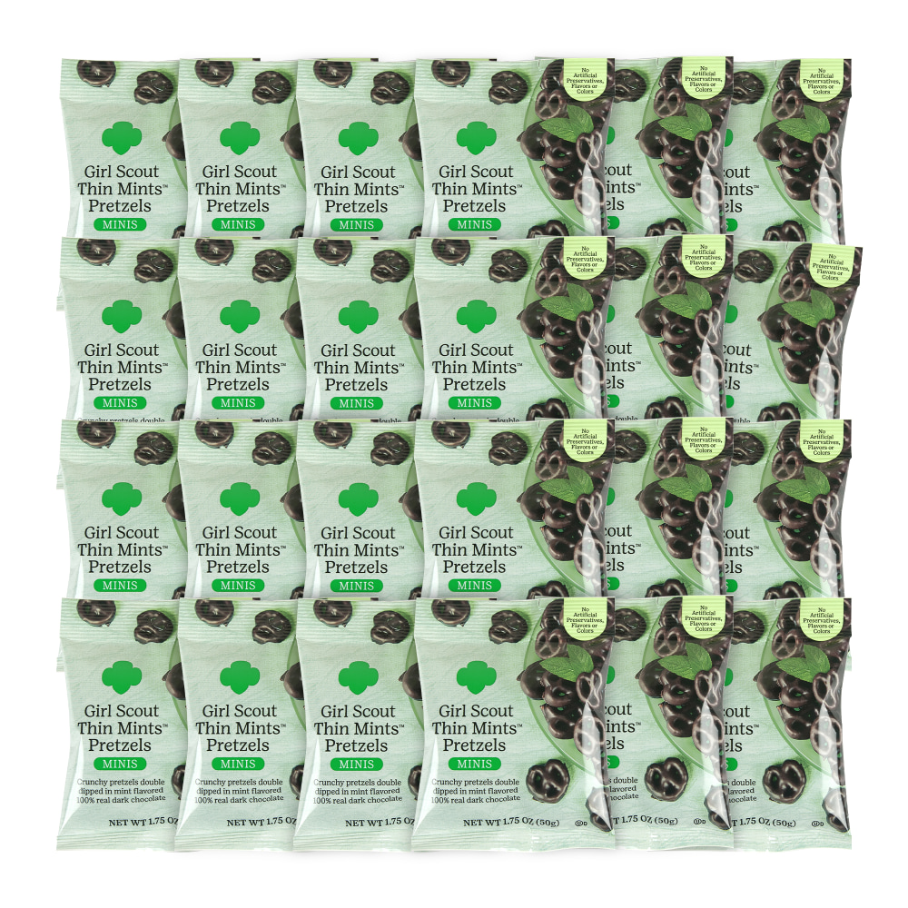 Girl Scouts Thin Mint Pretzel Minis, 1.75 Oz, Pack Of 24 Bags MPN:811991024520