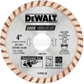 DeWalt® High Performance™ Diamond Masonry Blade DW4724 4