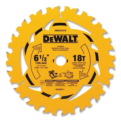6-1/2 IN. 18T Circular Saw Blade MPN:DWA261218
