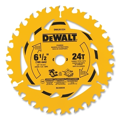 6-1/2 IN. 24T Circular Saw Blade MPN:DWA261224B10