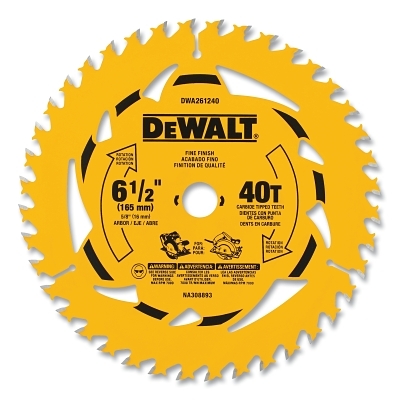 6-1/2 IN. 40T Circular Saw Blade MPN:DWA261240