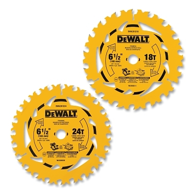 6-1/2 IN. 18T and 24T Circular Saw Blade 2-Pack MPN:DWA2612CMB
