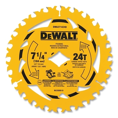 7-1/4 IN. 24T Worm Driveready Circular Saw Blad MPN:DWA271424DB10