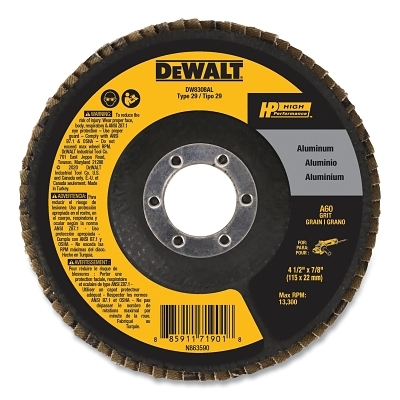 4.5IN X 7/8IN 60GRIT Alum Flap Disc MPN:DW8308AL