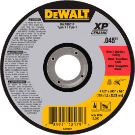 DeWalt® DWA8951F XP Ceramic Metal Cutting Wheels Type 1 4-1/2