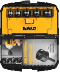 Impact Rated Hole Saw Kit: 5 Pc, 3 to 1-3/8