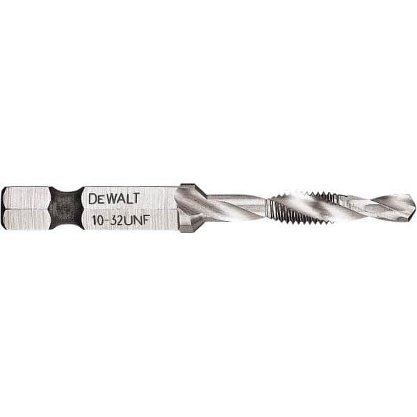 Combination Drill Tap: #10-32, 2B, 3 Flutes, High Speed Steel MPN:DWADTQTR1032