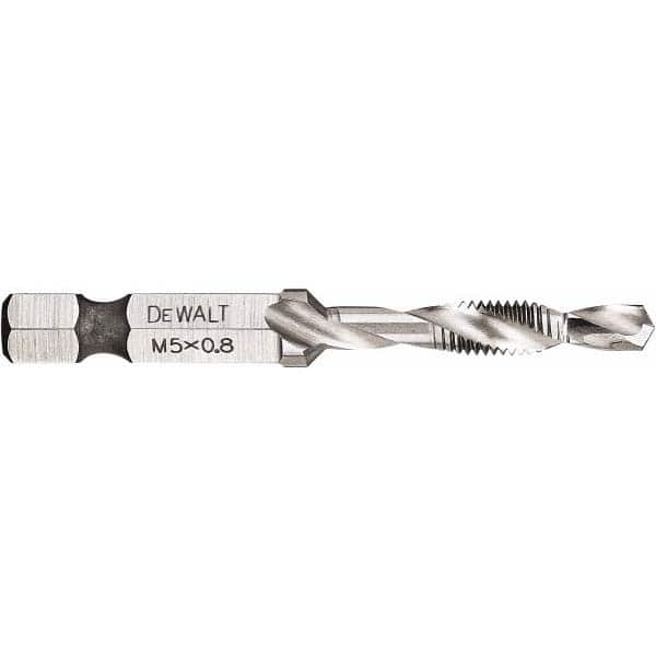 Combination Drill Tap: 2B, 3 Flutes, High Speed Steel MPN:DWADTQTR5MM8