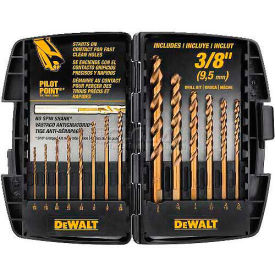 DeWalt® DWA1240 Cobalt Pilot Point® 14 Piece Drill Bit Set to 3/8