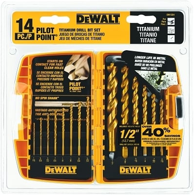14PC Titanium Pp Drill Bit Set w/1/2