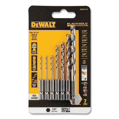 Dw 7PC B&G Hex Shank Set MPN:DWAH1107